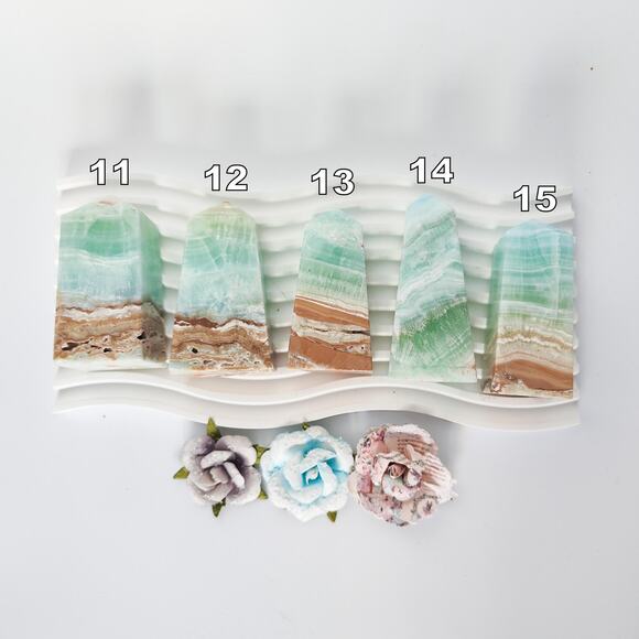 You Pick Caribbean Calcite Tower Point Calming Crystal - Picture 8 of 9